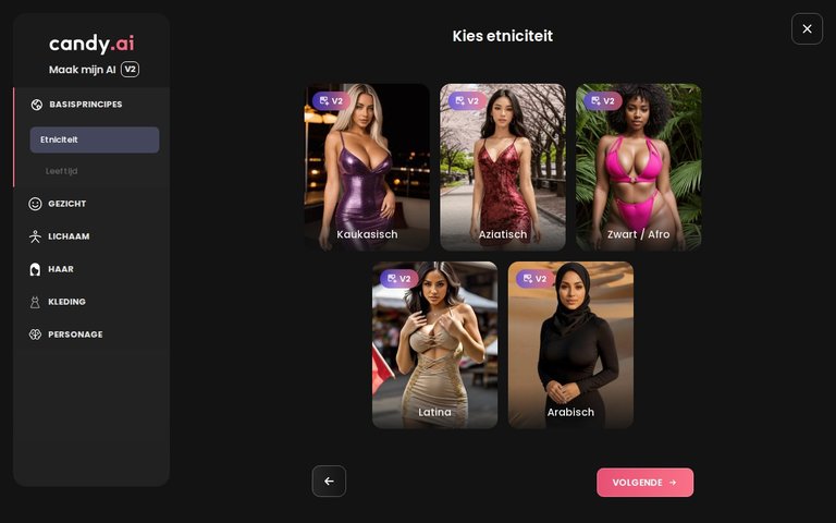 Candy AI-builder, etniciteit