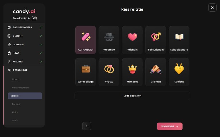 Candy AI-builder, beroep en relatie