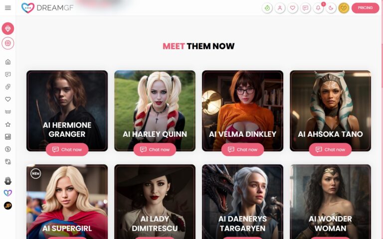 Catalogus fictieve personages DreamGF Hermione Daenerys Lara Croft Tifa