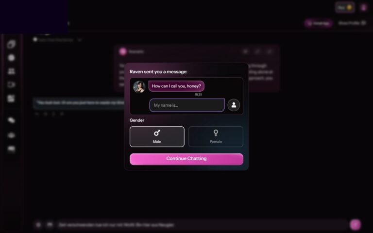 Kupid AI chat-onboarding met gender en naam