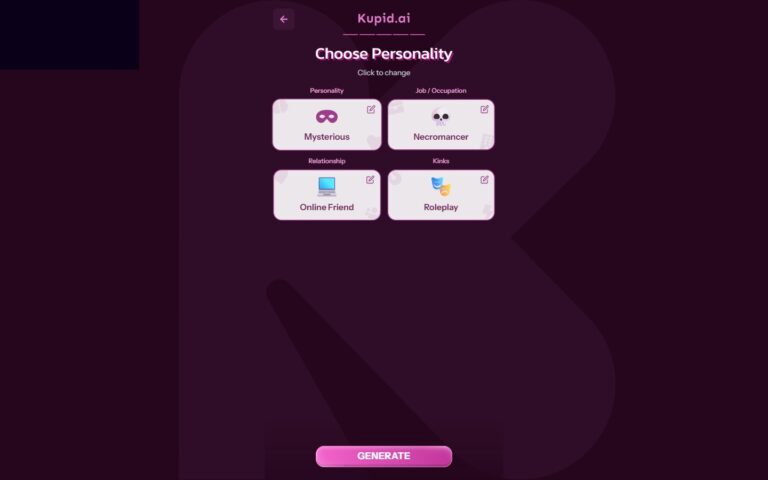 Kupid AI builder stap 5 persoonlijkheid